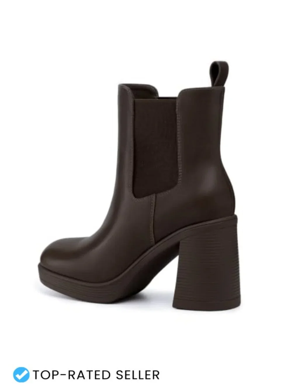Women's Chelsea Platform Boots Chunky Heel Square Toe Slip On Ankle Booties
